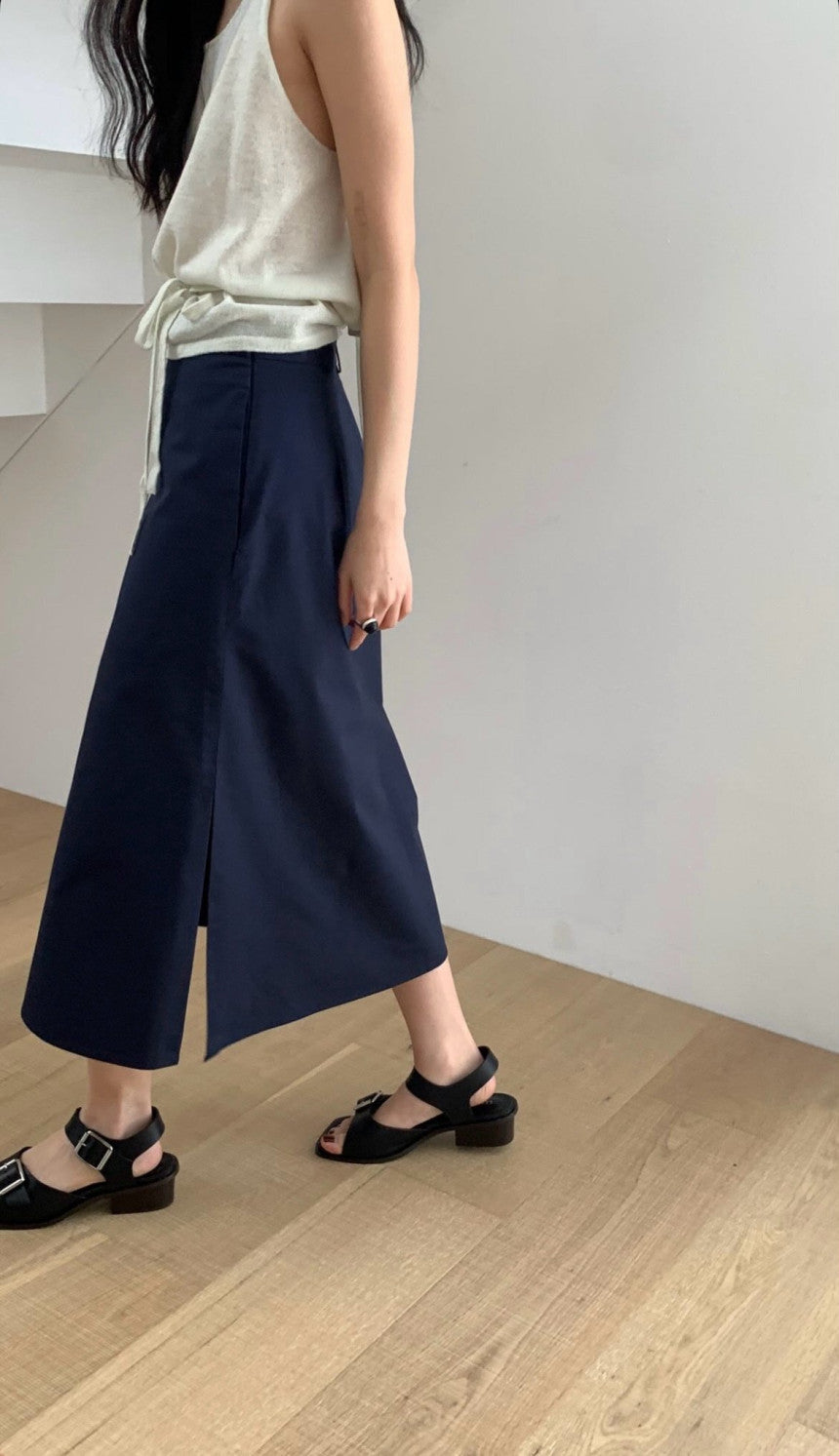 deondo side slit skirt-2col