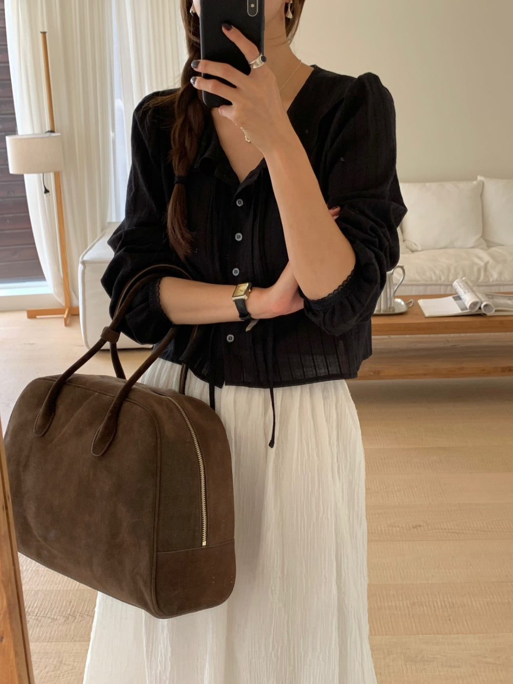 ruffle blouse-2col