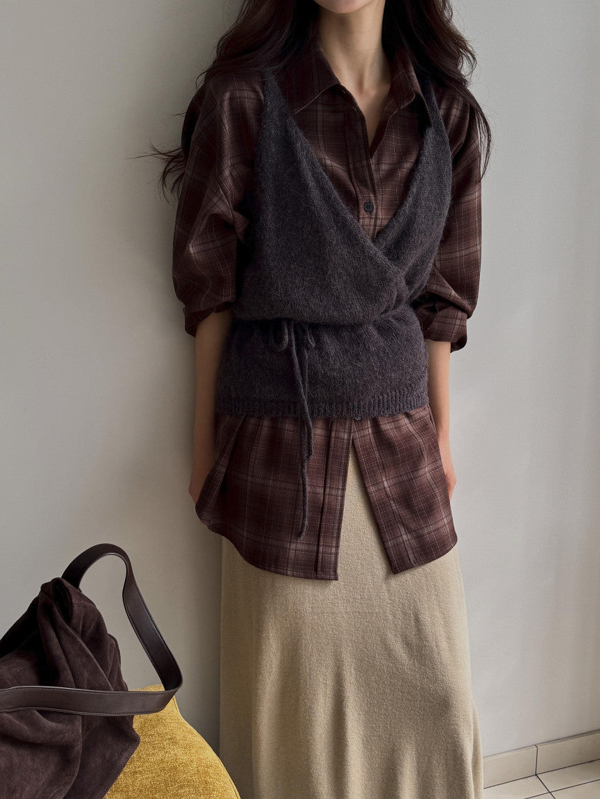 Wrap alpaca vest-2col