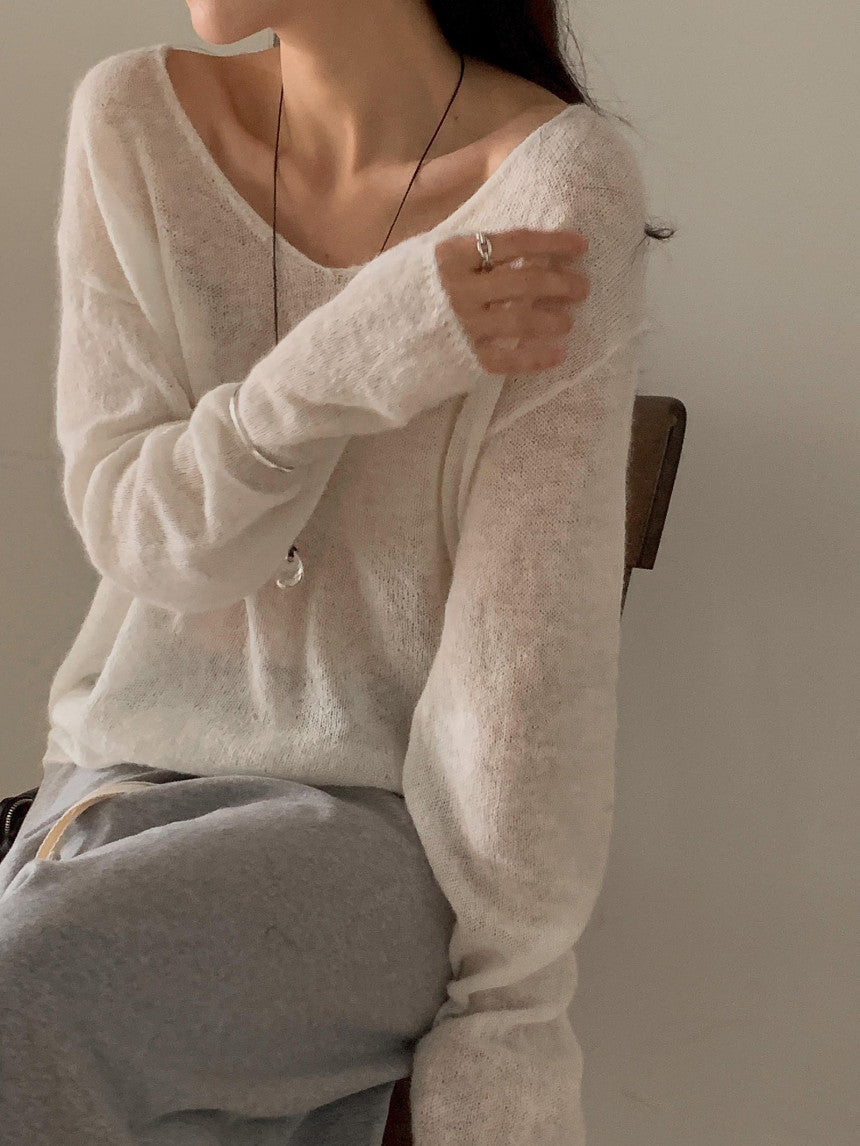 Keep alpaca string knit-4col