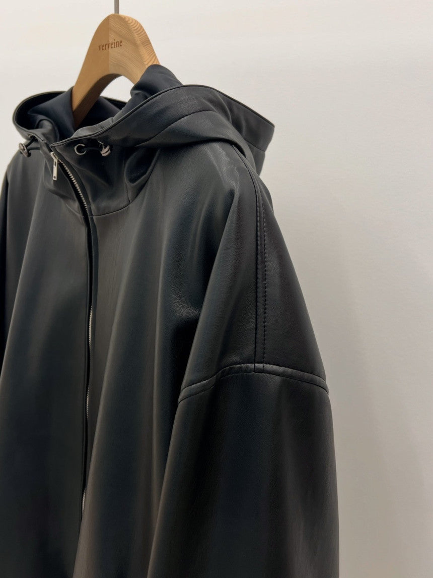 Hyde vegan leather hood blouson