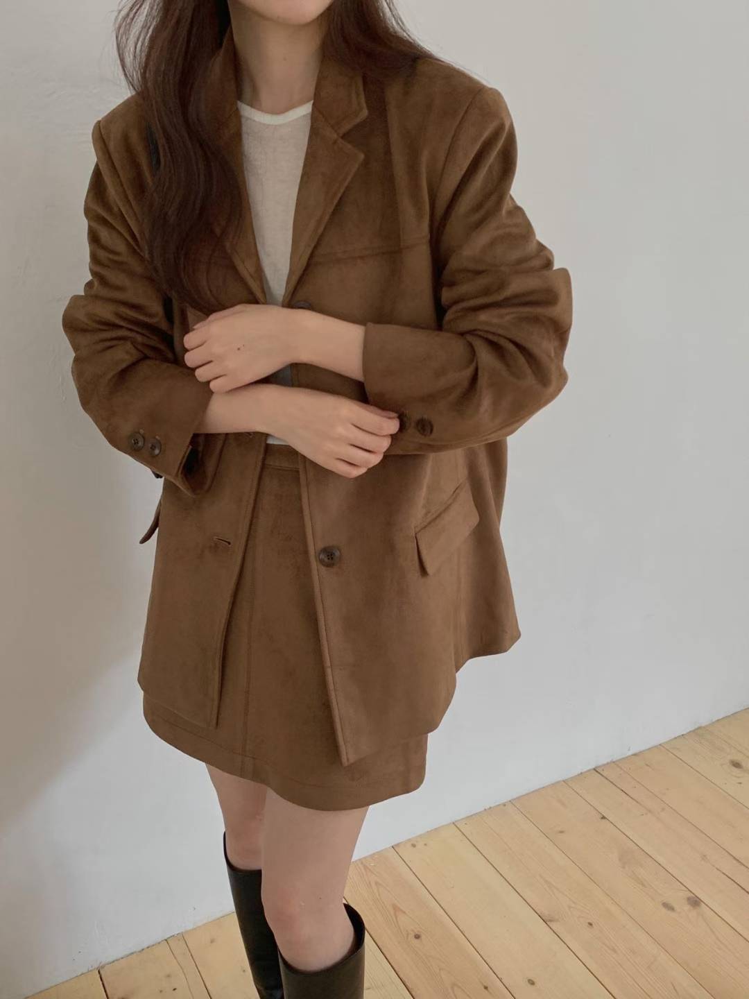 Euro suede skirt-2col