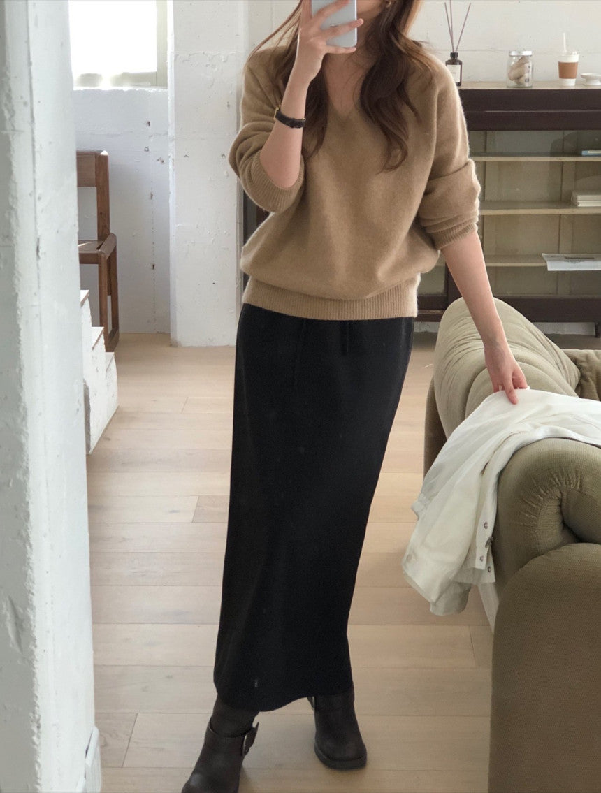 Ove string long skirt-2col