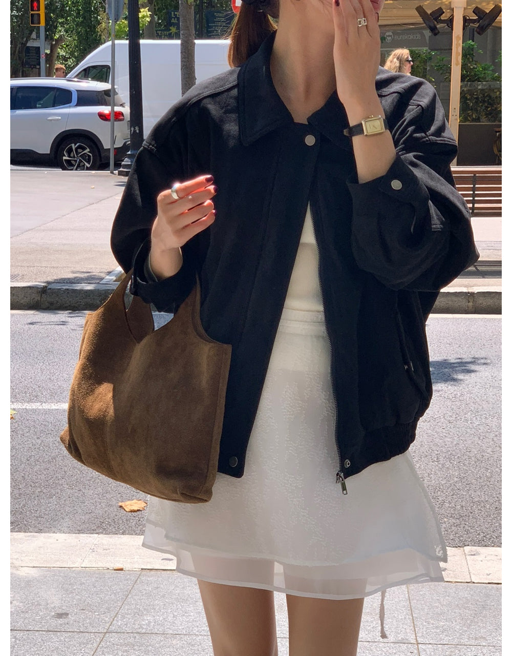 Alpha leather&suede jacket-2type