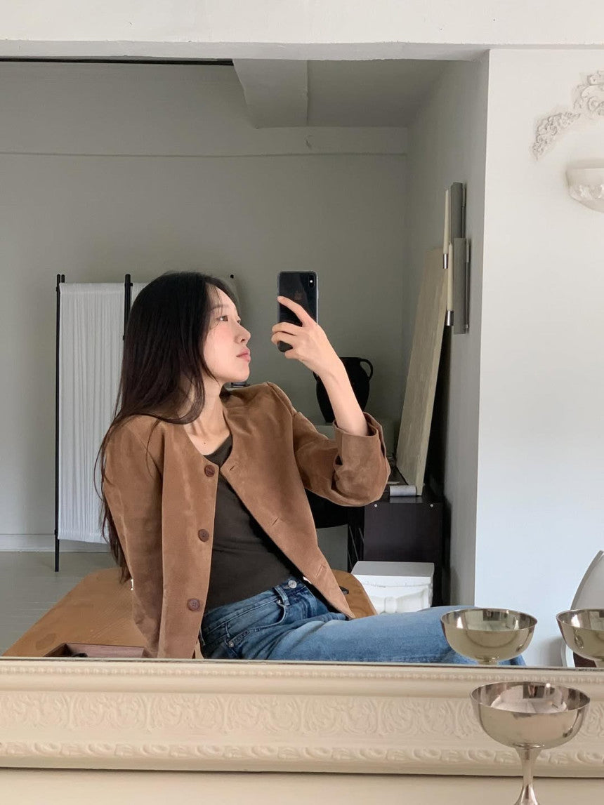 Camel tone suede jacket