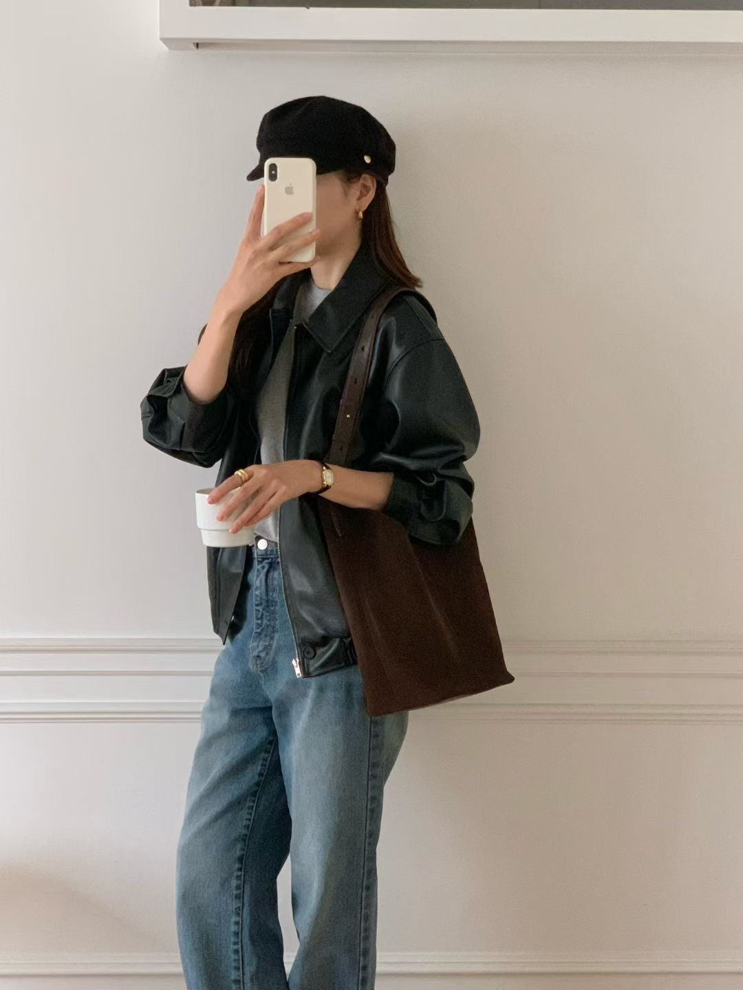 Square suede bag-3col