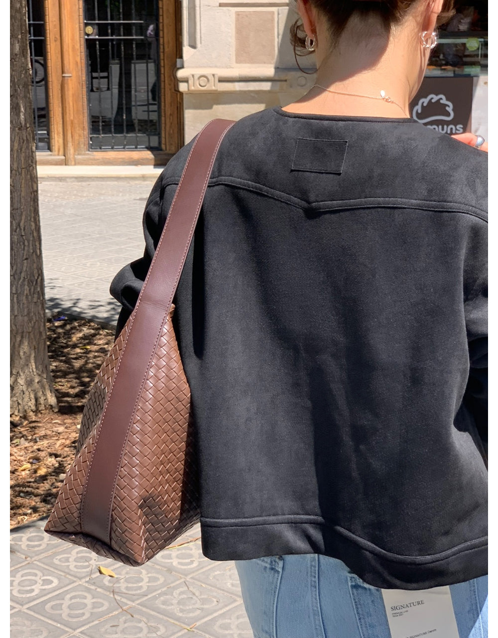 Wedge suede jacket-2col