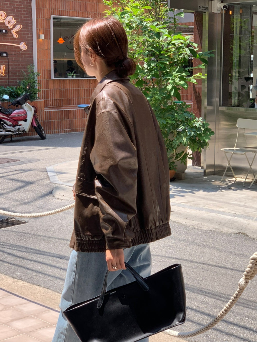 Mud leather jacket-2col