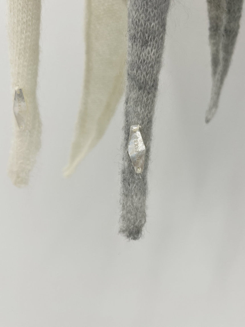 Kid mohair knit scarf-5col