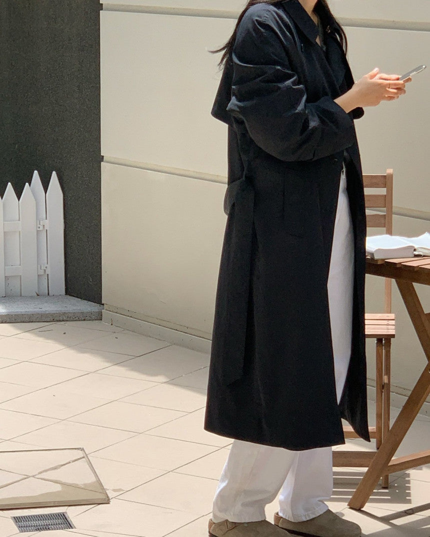 Hyde long trench coat-2col