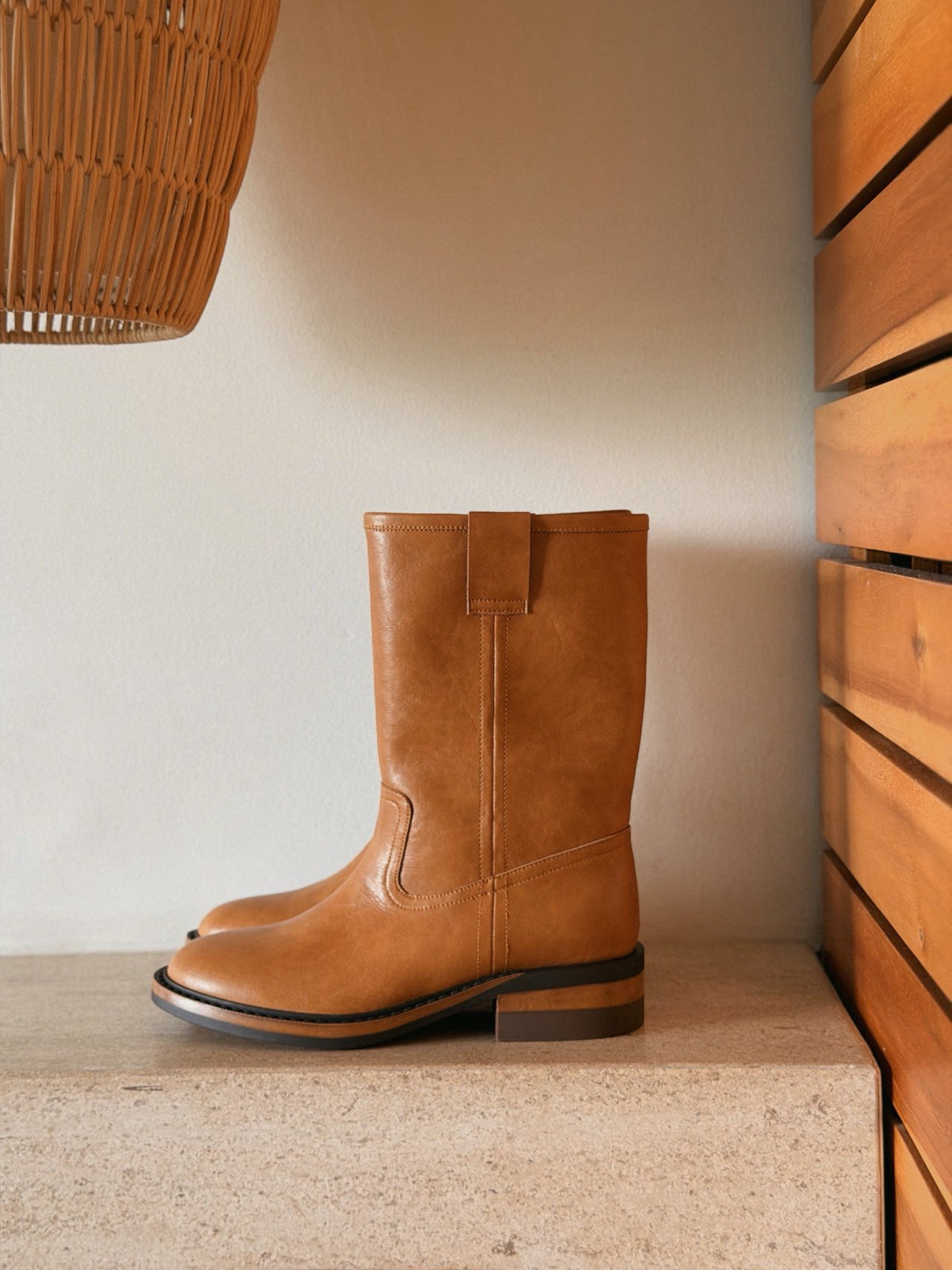 workwear leather boots-2col