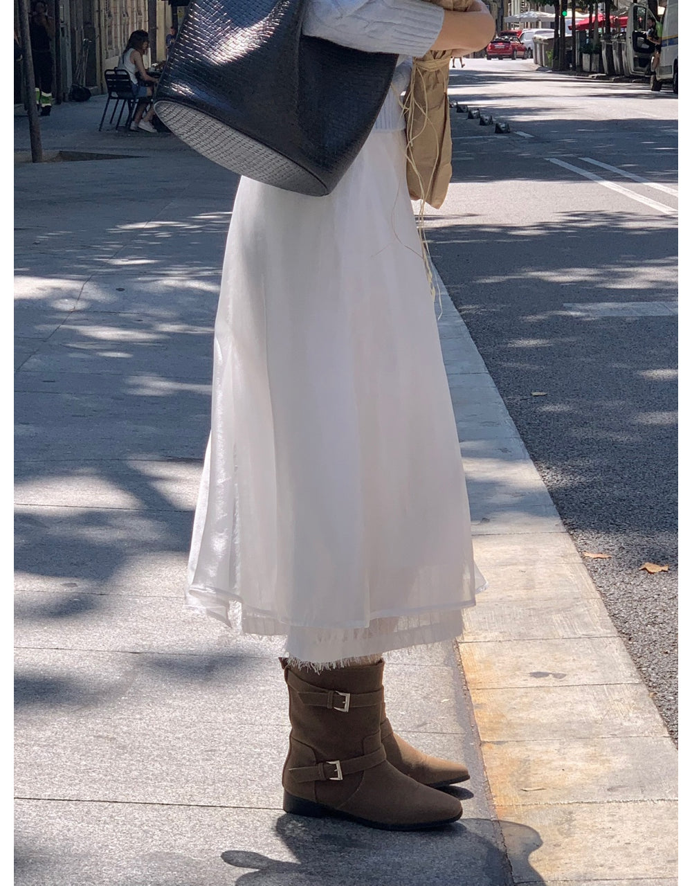 ivory-s即納 Breed layered skirt-2col
