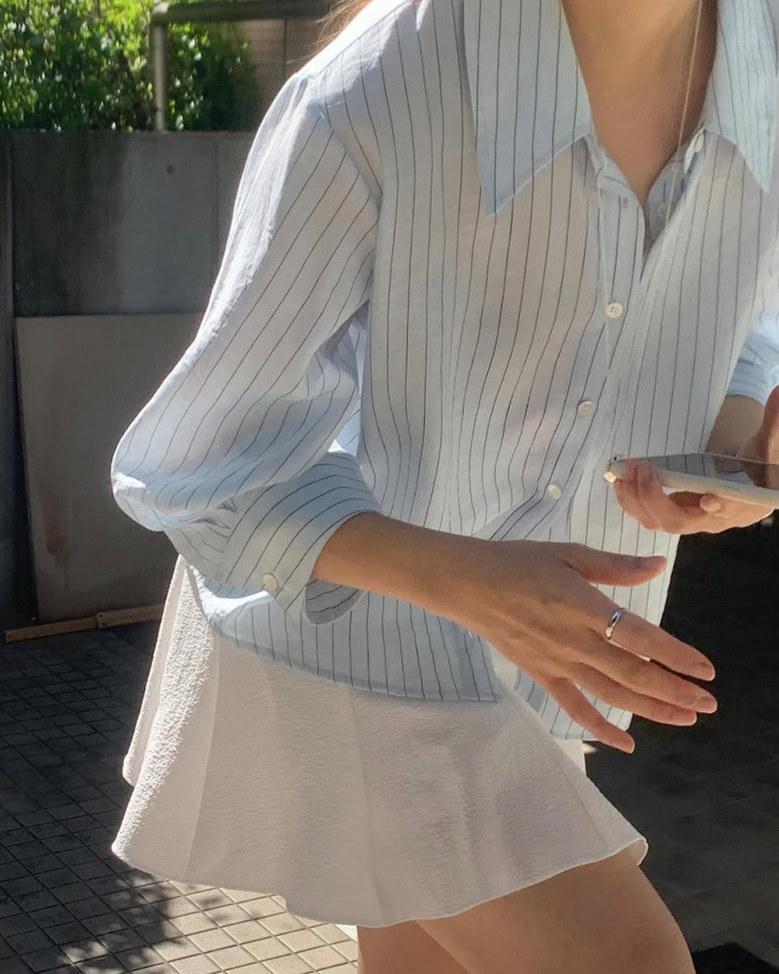 liter ferrier puff blouse-2col