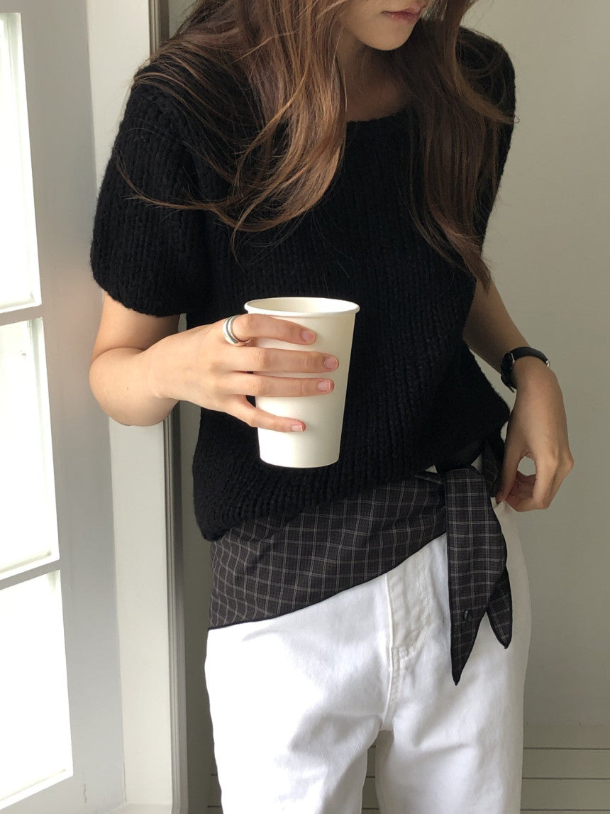 Oslo bulky wool half knit-2col