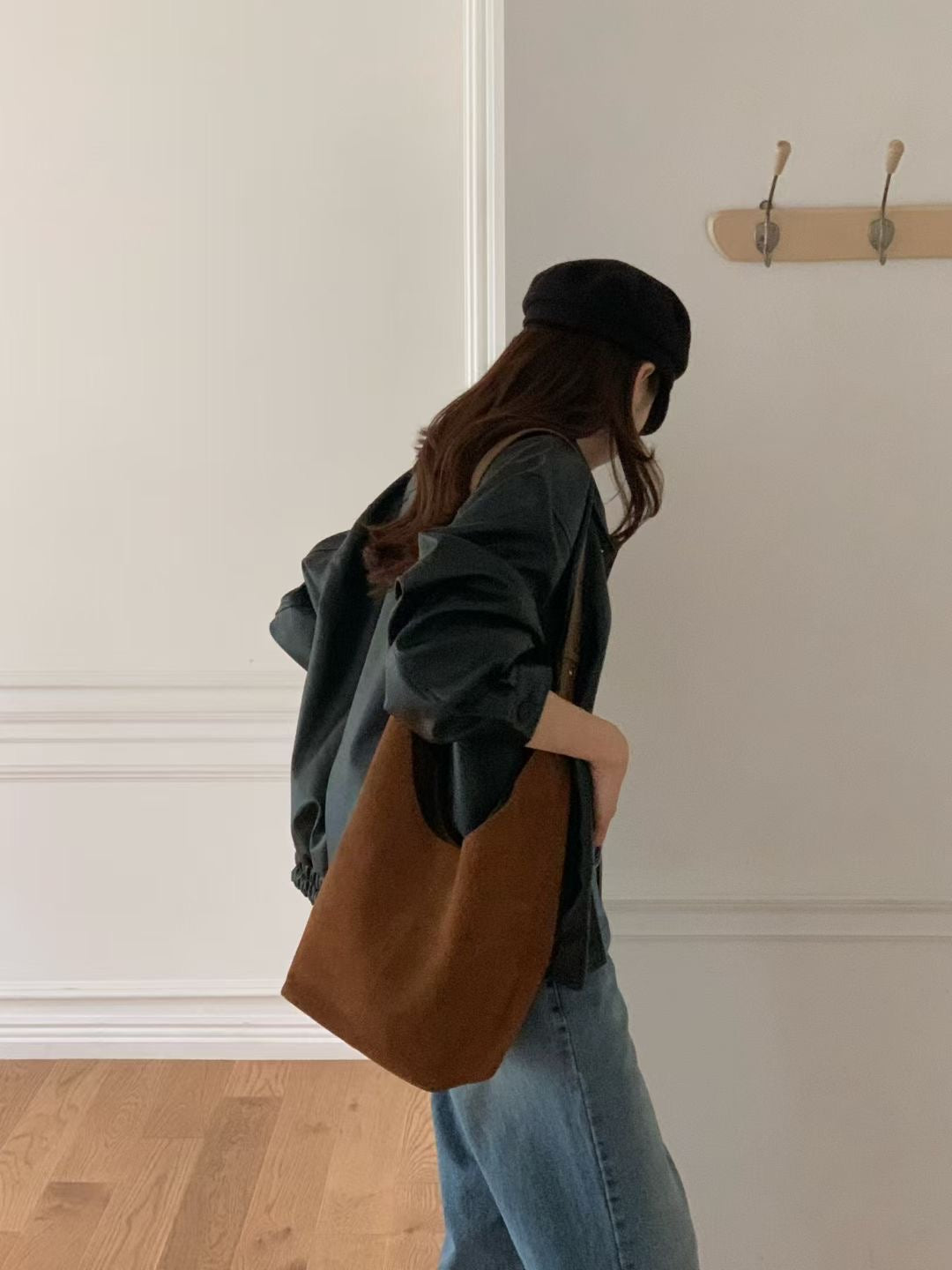 Square suede bag-3col