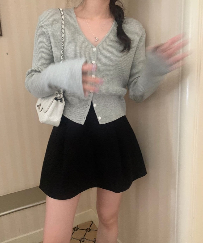 Fw Pebble rib cardigan-5col