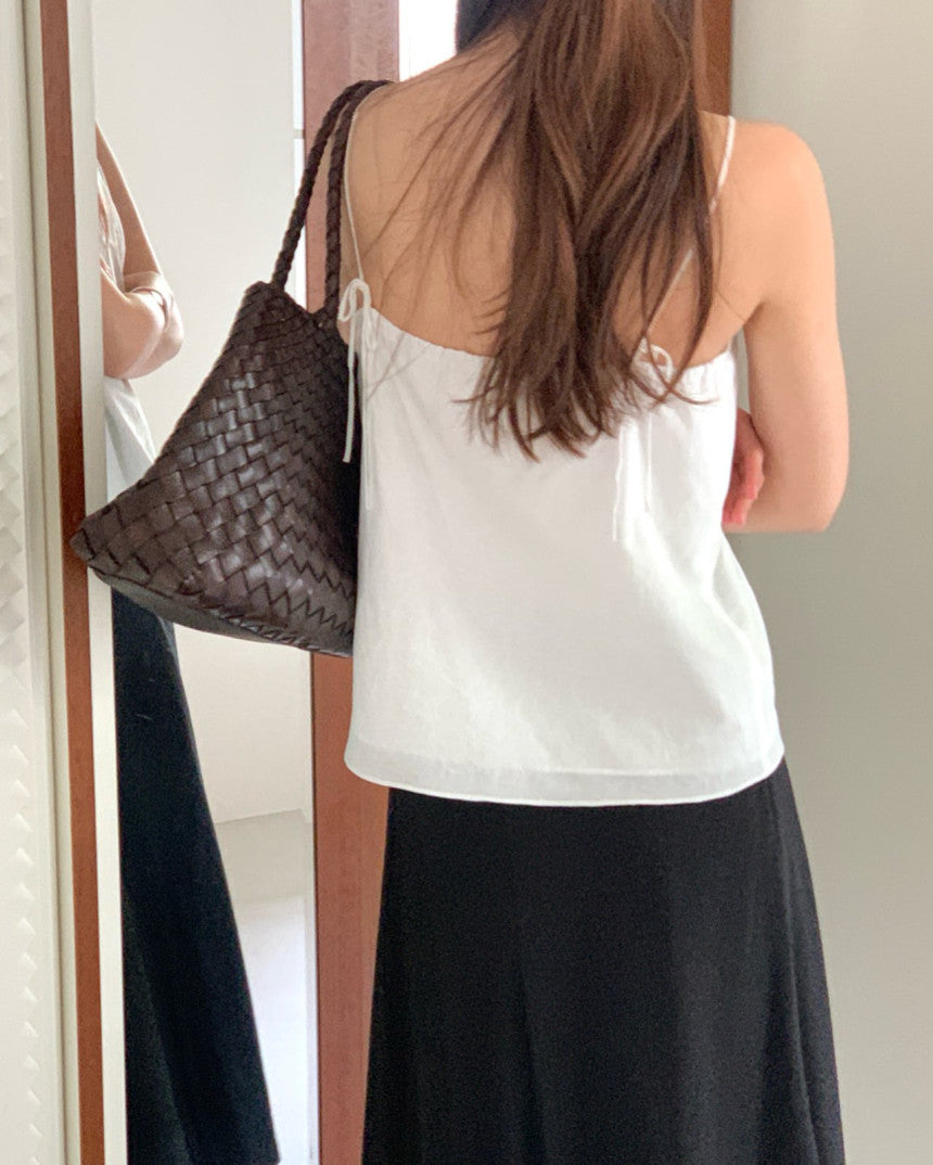 Amuse layered bustier blouse-2col