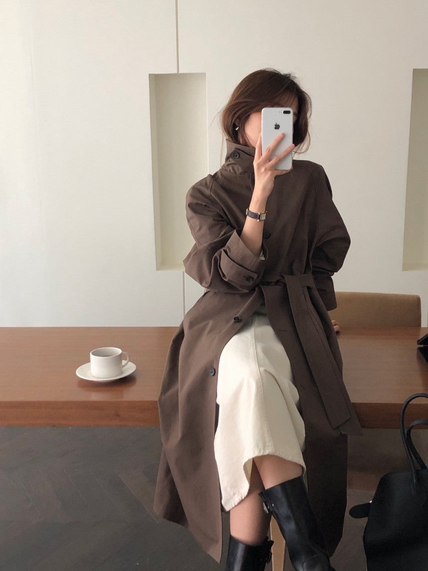 Barnnet long trench coat-2col