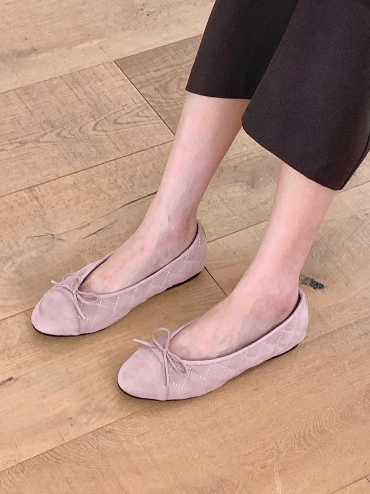 Suede Nubuck Ribbon Flats-5col