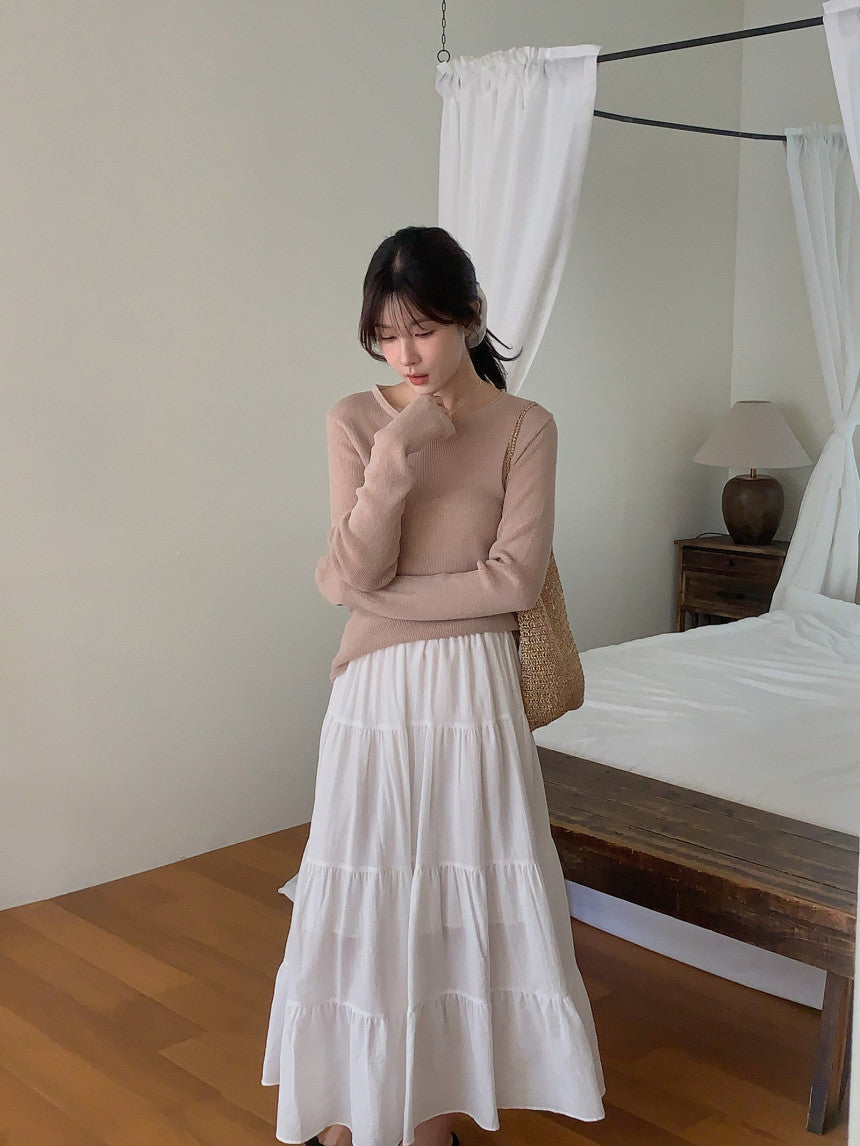 Nudy rib linen knit-4col