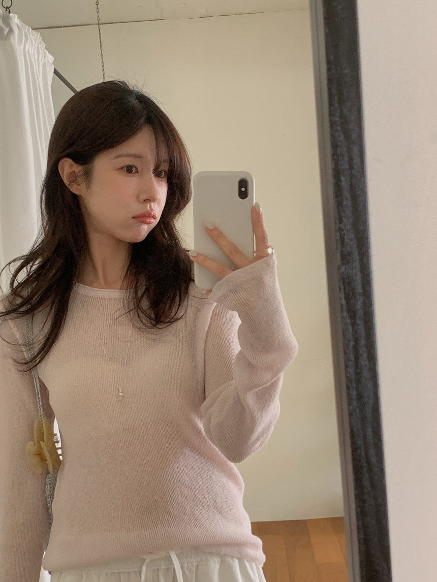 Nudy rib linen knit-4col
