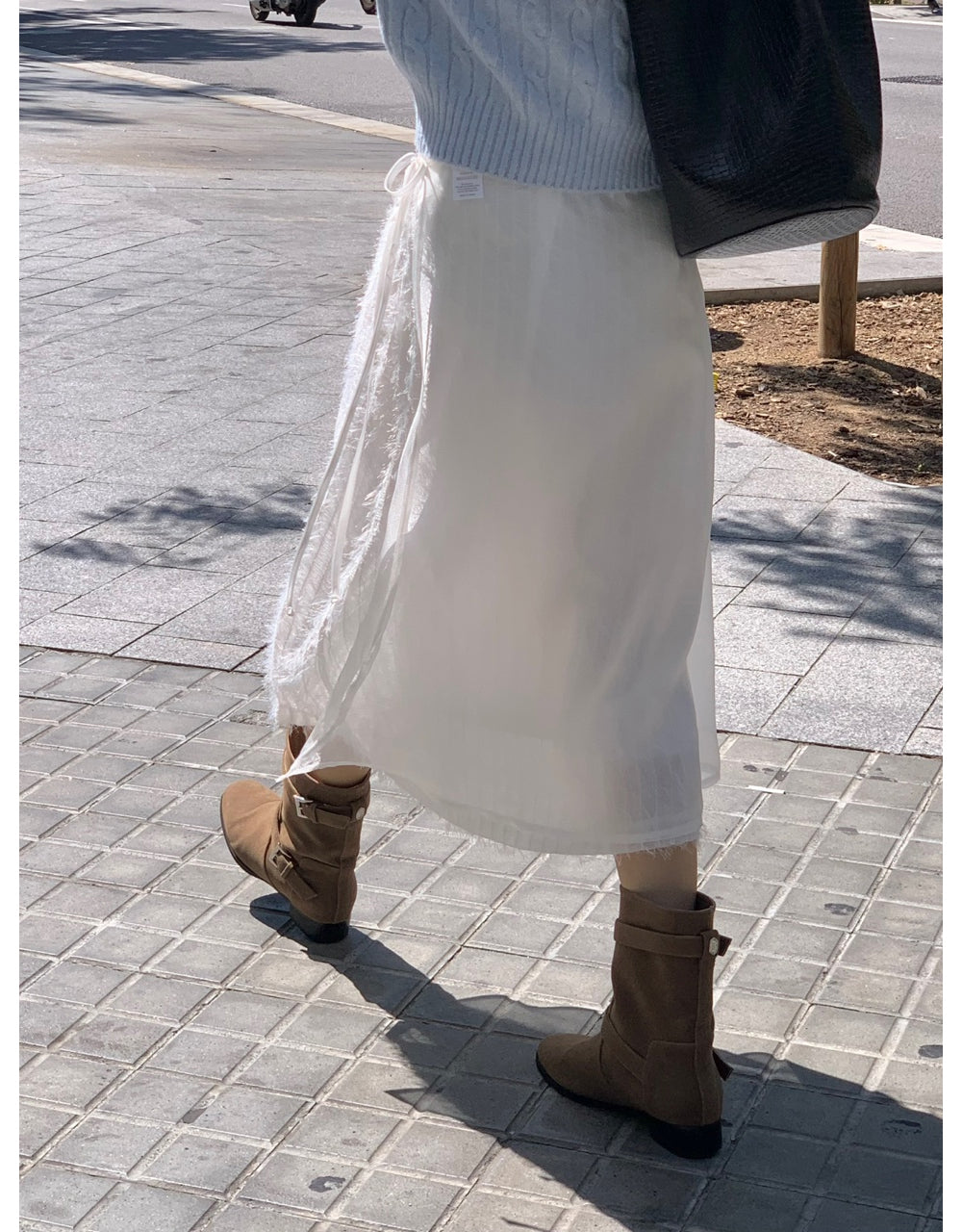 ivory-s即納 Breed layered skirt-2col