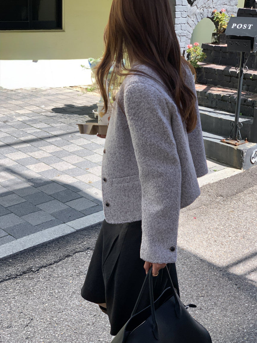 Blanc wool boucle tweed jacket-2col