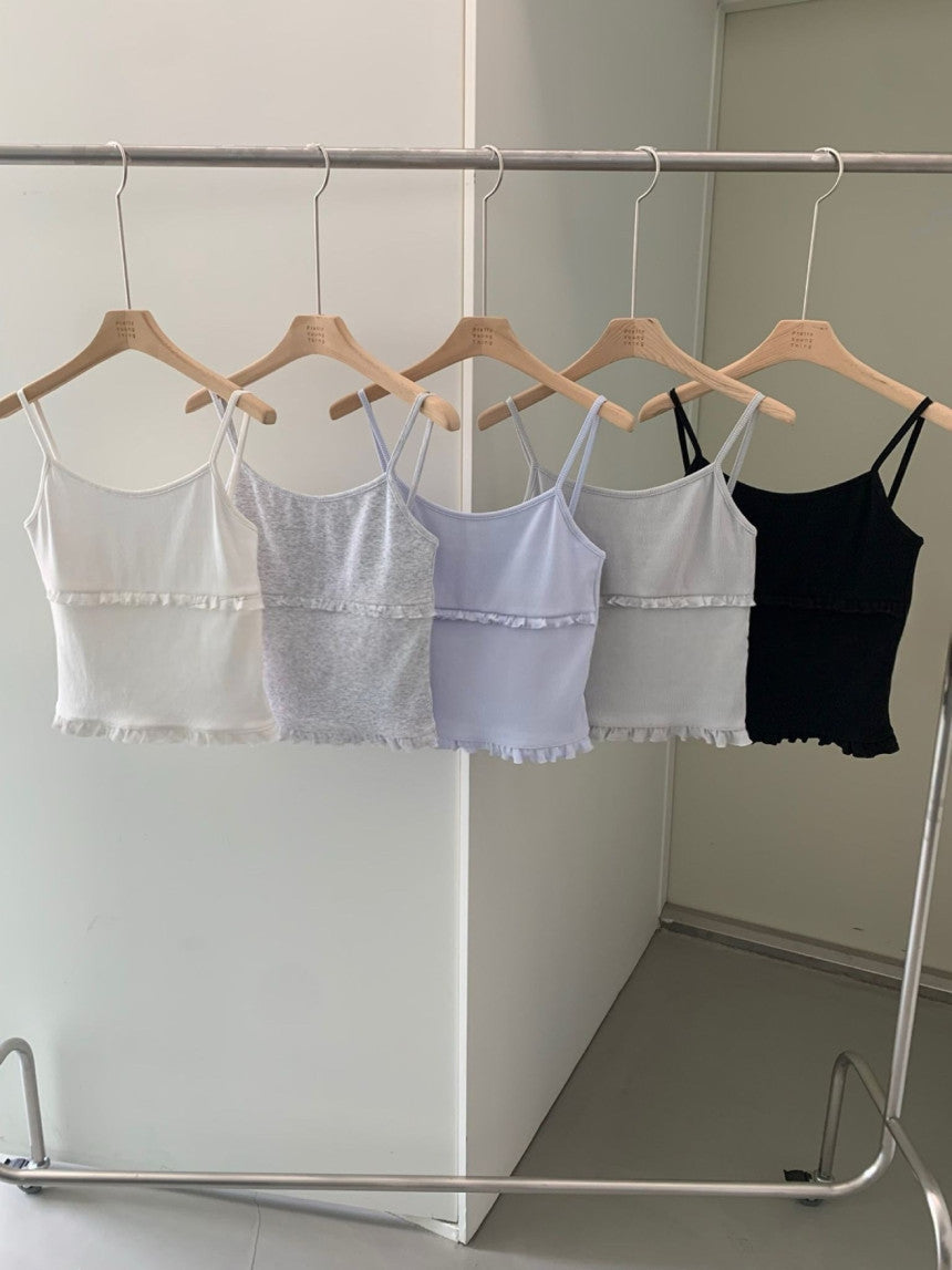 Ping pong frill sleeveless-5col