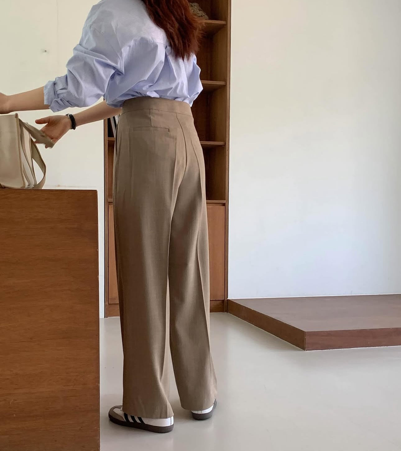 Summer linen semi-wide slacks-4col/ショート丈あり