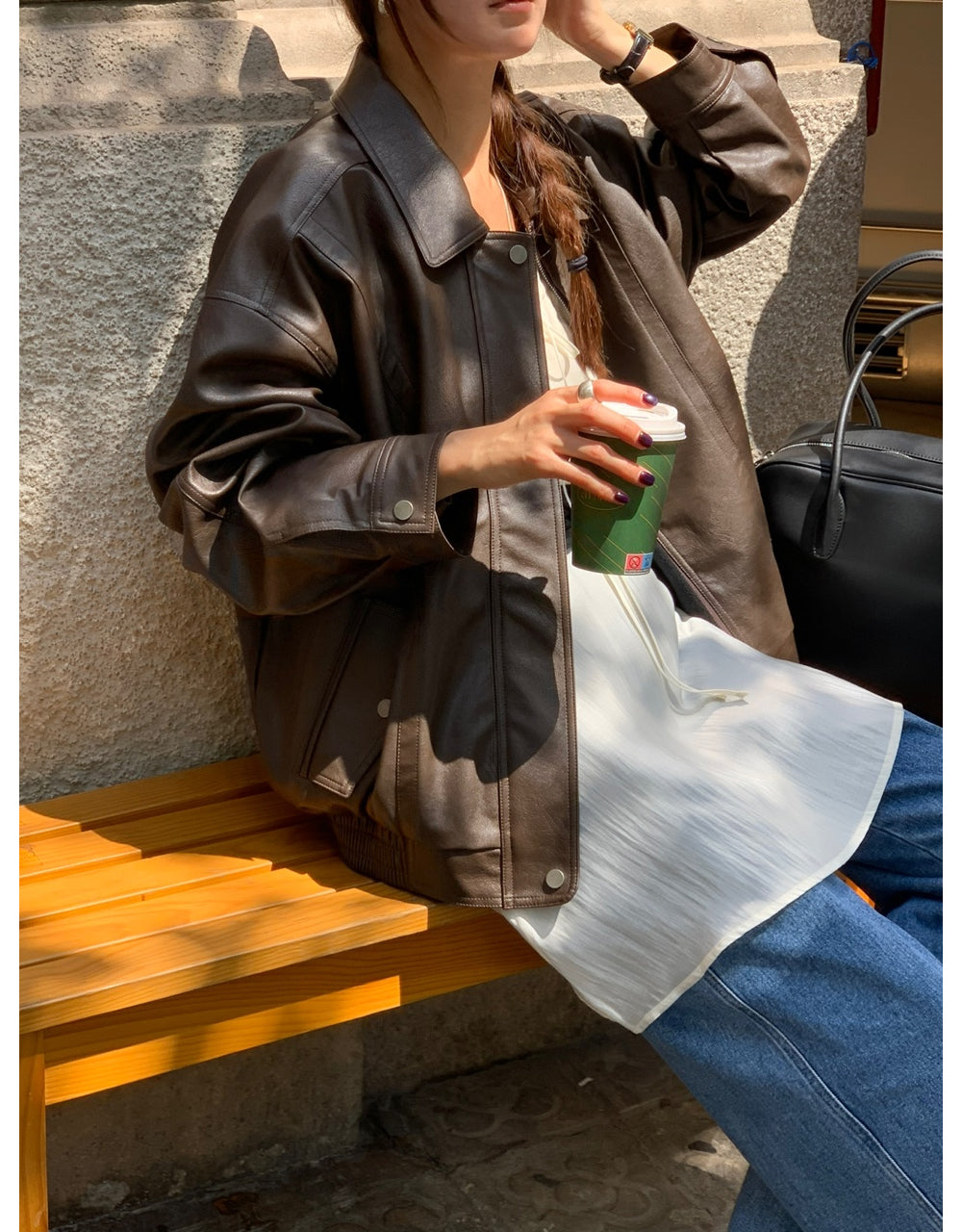 Alpha leather&suede jacket-2type