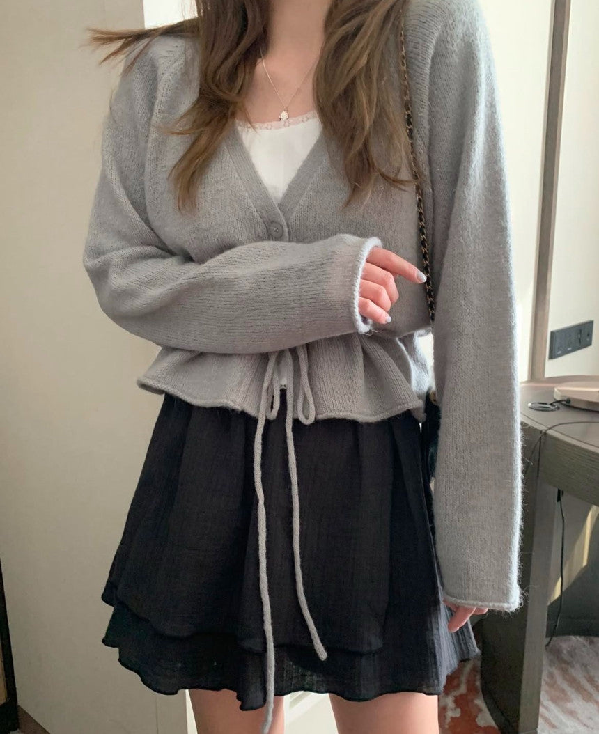 Sale gray即納 Roi string cardigan