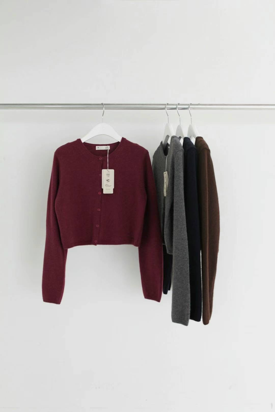Deondo camel wool logo cardigan-5col