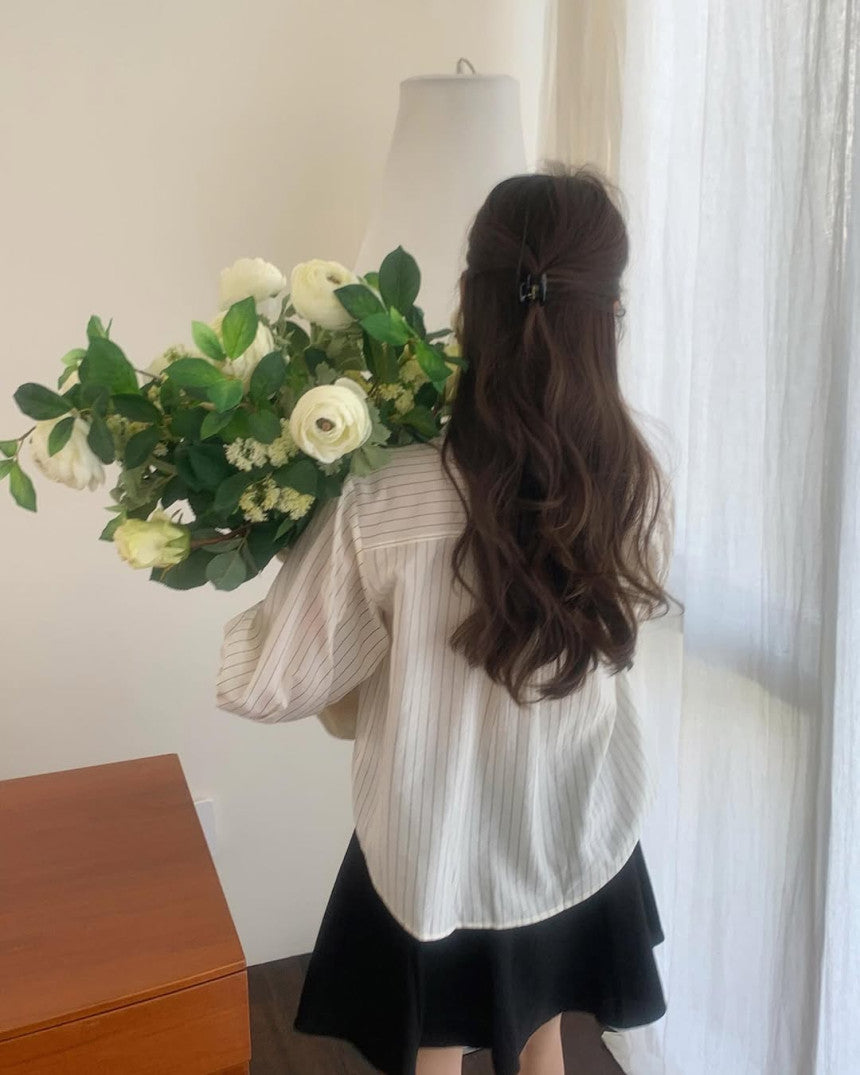 liter ferrier puff blouse-2col
