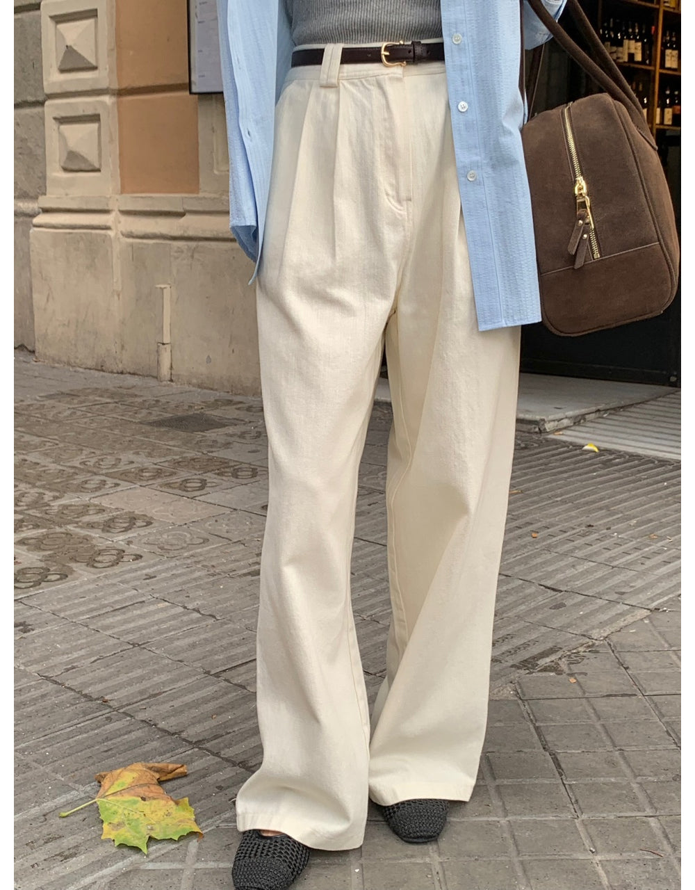 Point cotton pants-2col