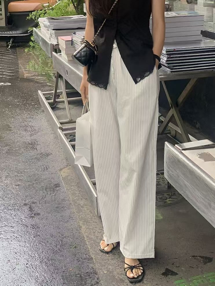 Winnie seersucker s.t banding pants-4col