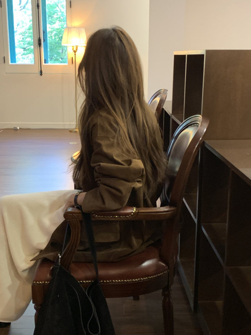 Louise pig leather suede half jacket-2col