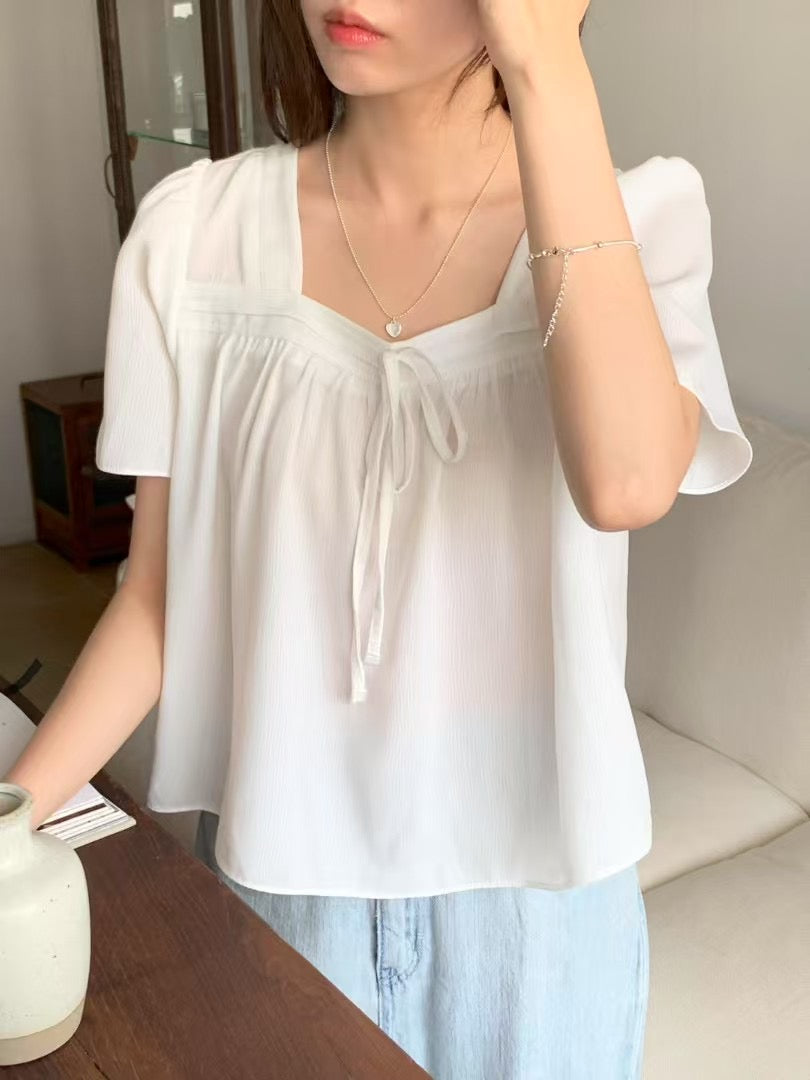 Minit square neck yoru blouse-4col