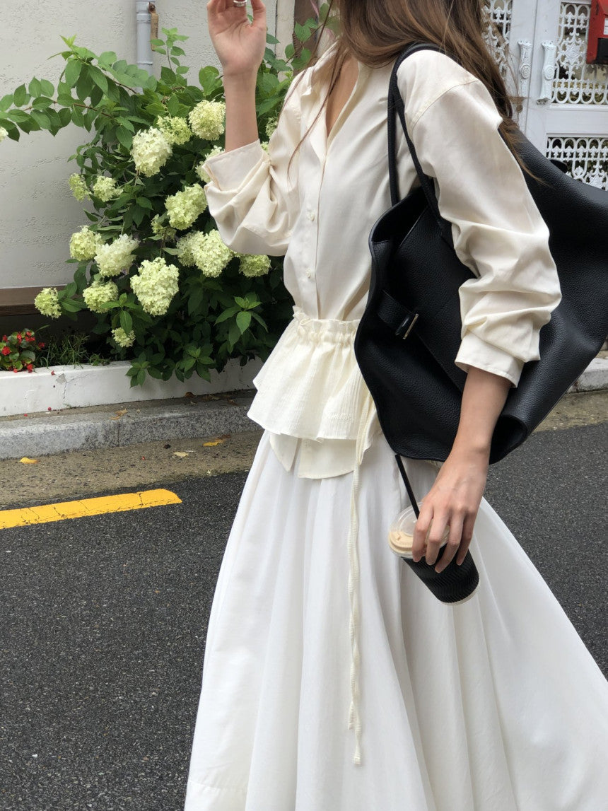 Frill layered wrap skirt-3col