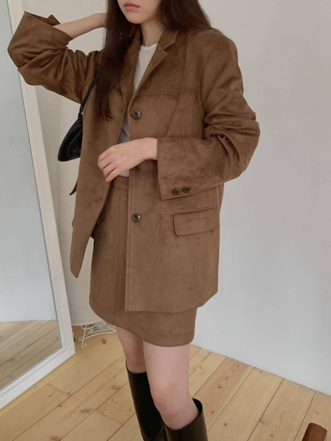 Euro suede skirt-2col