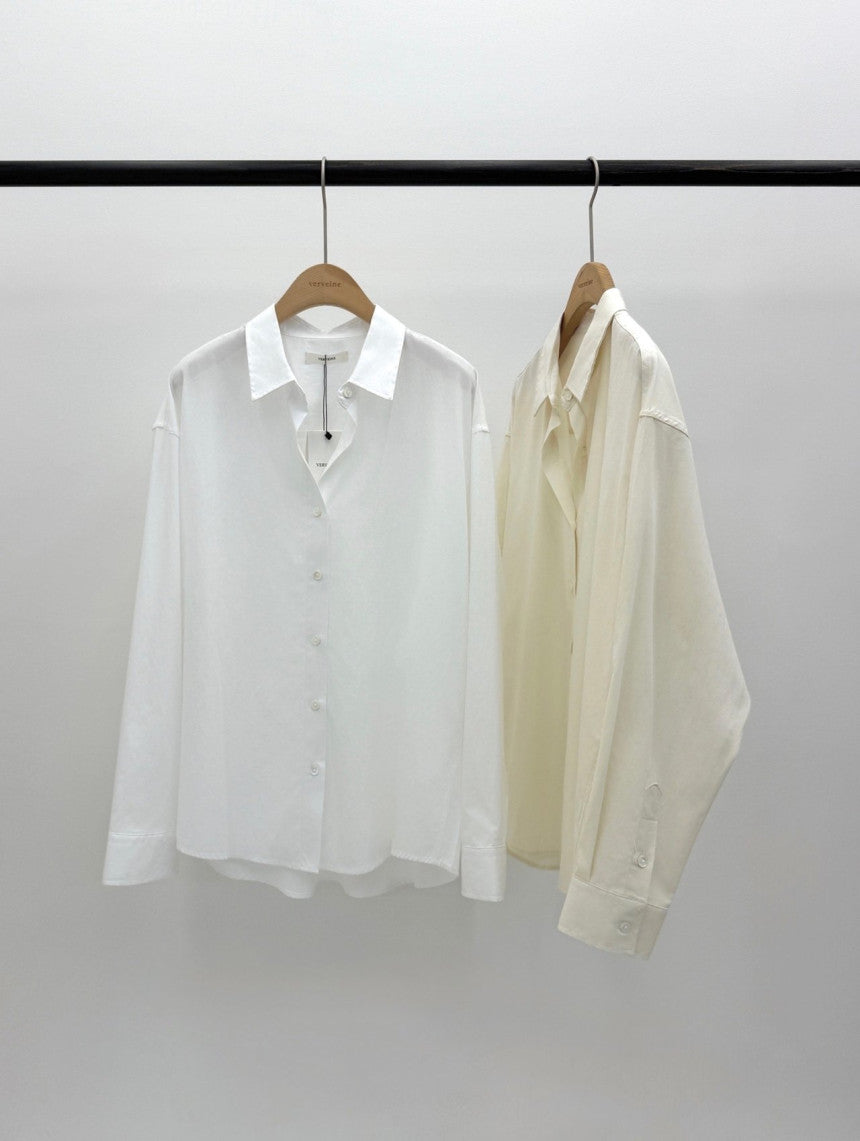 Shure logo silky tencel shirt-2col