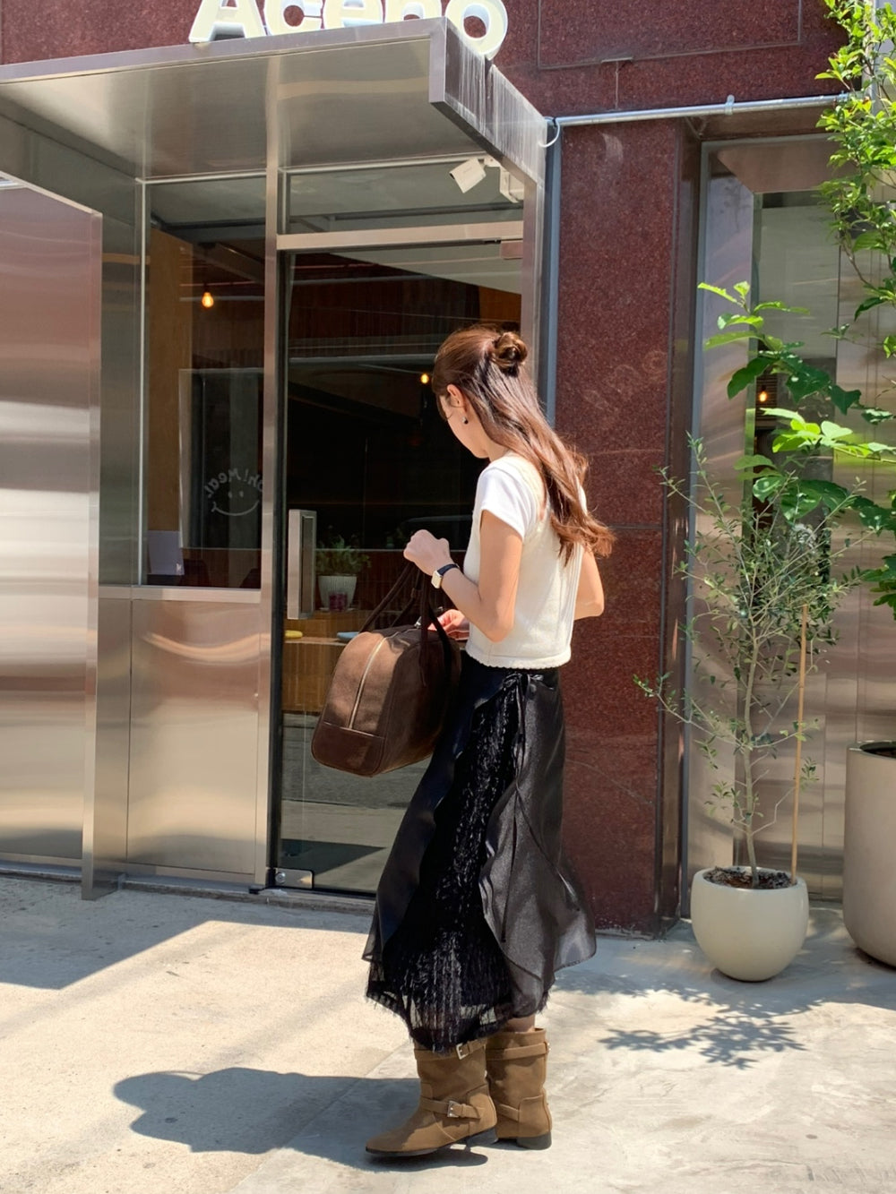 ivory-s即納 Breed layered skirt-2col