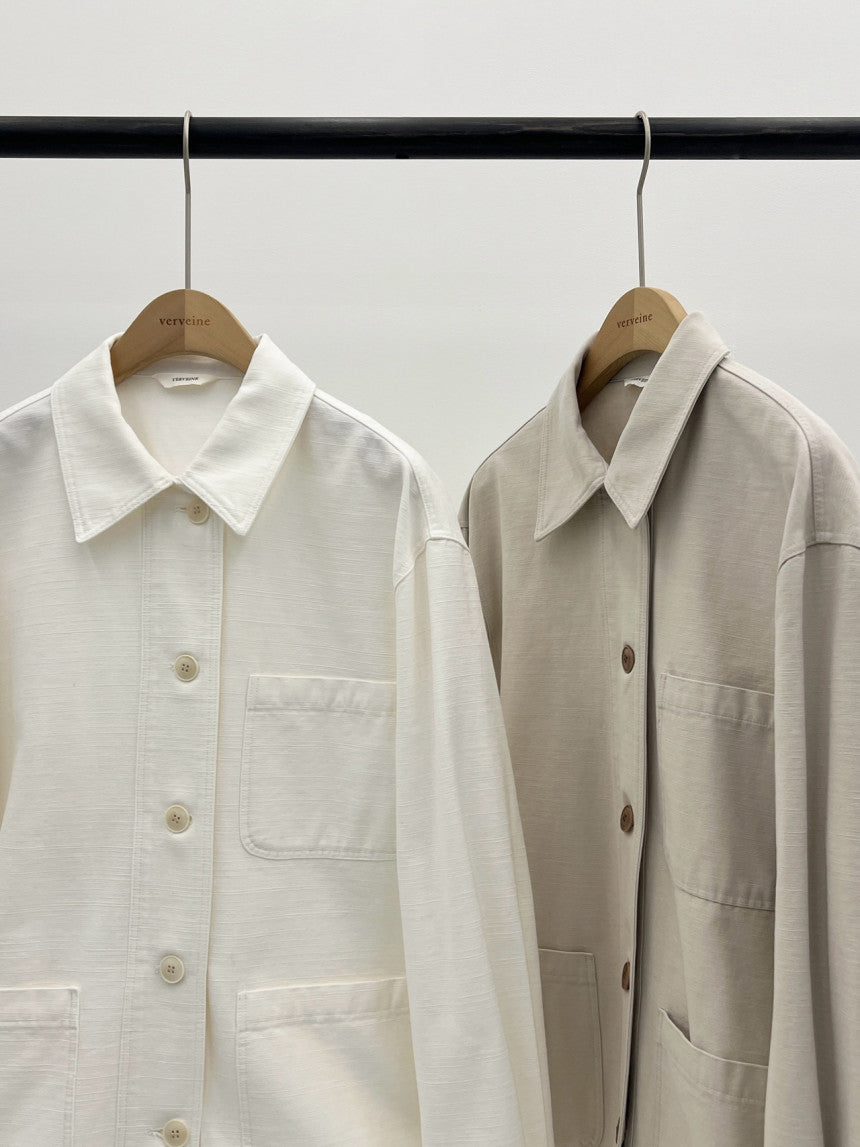 Soft bio slub half jacket-2col