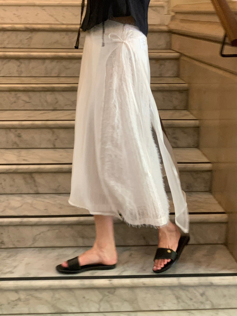 ivory-s即納 Breed layered skirt-2col