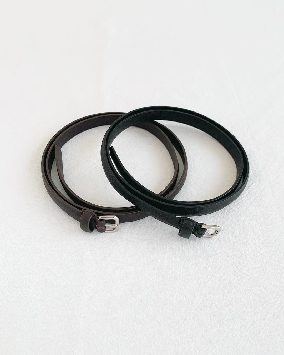 Ounce claire leather belt-2col