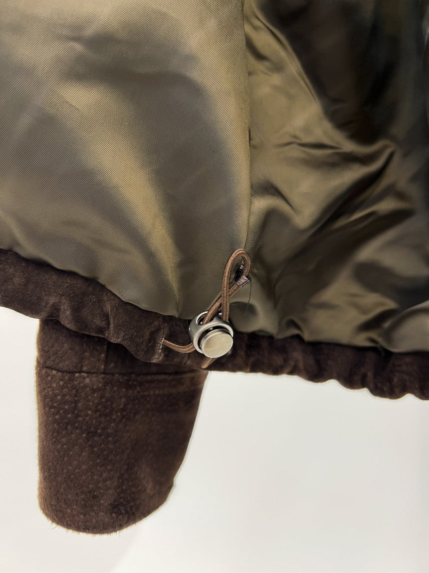 Reuven high neck pig leather suede jacket-2col