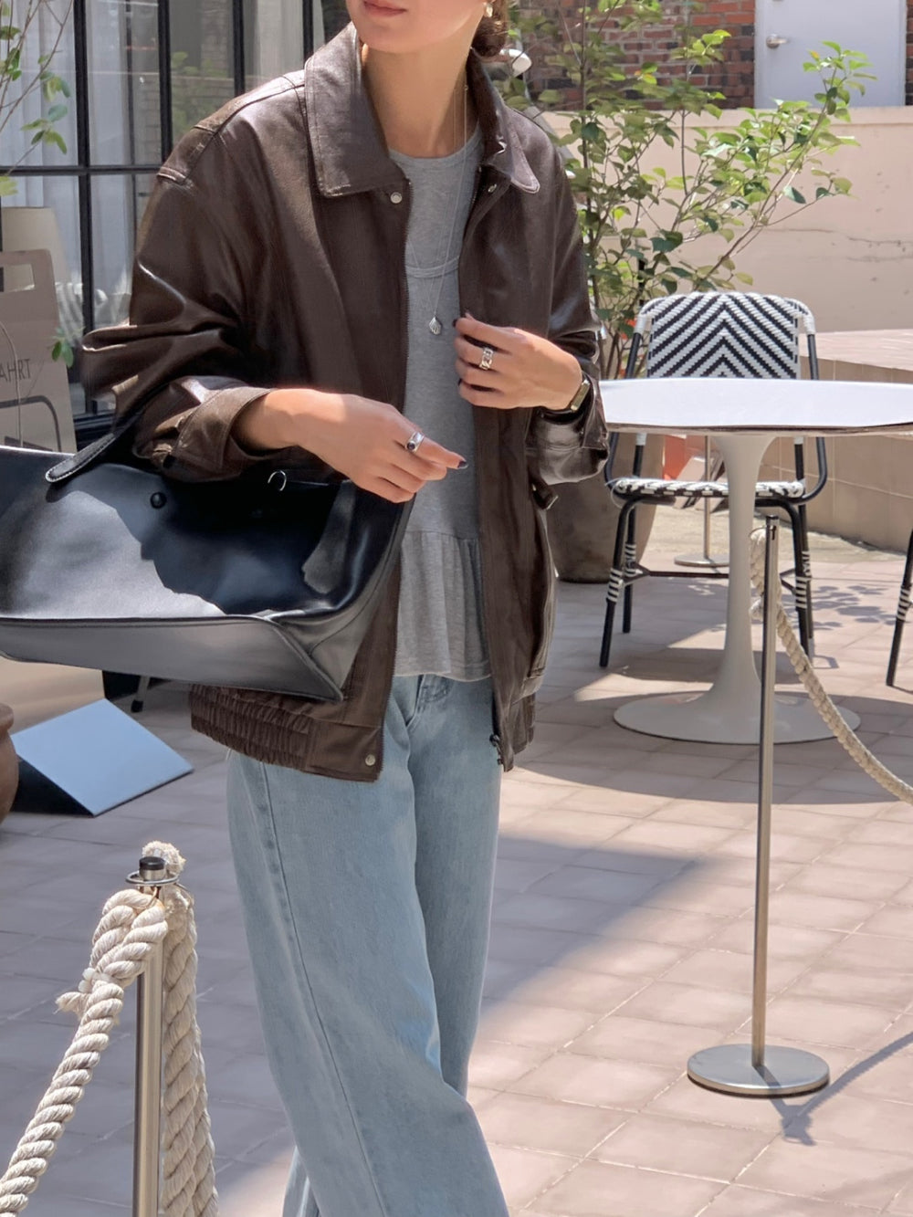 Mud leather jacket-2col