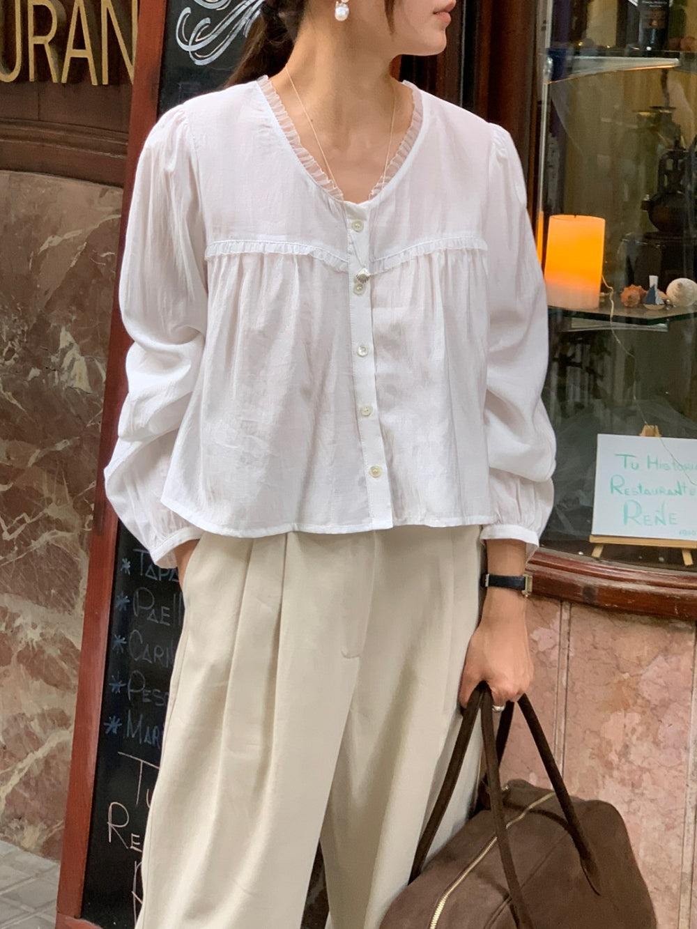 black即納 Date blouse-3col