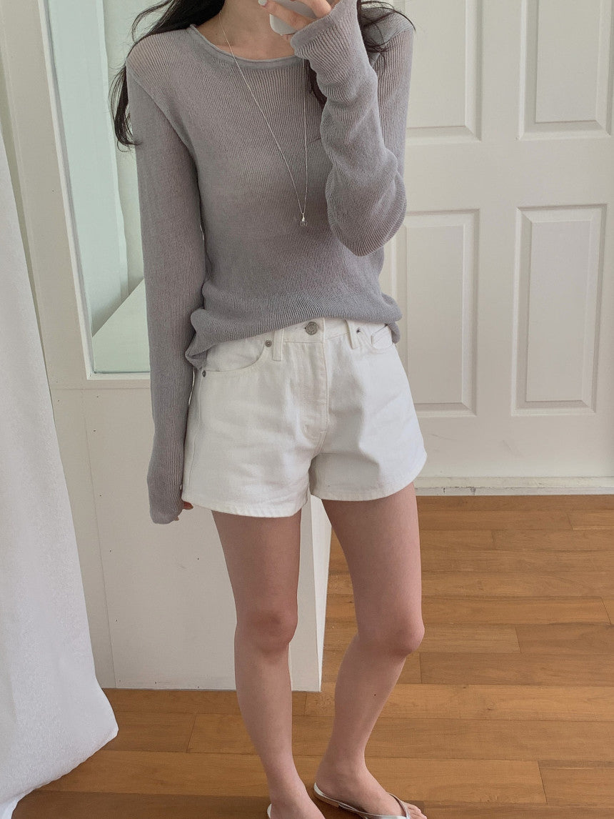 Nudy rib linen knit-4col