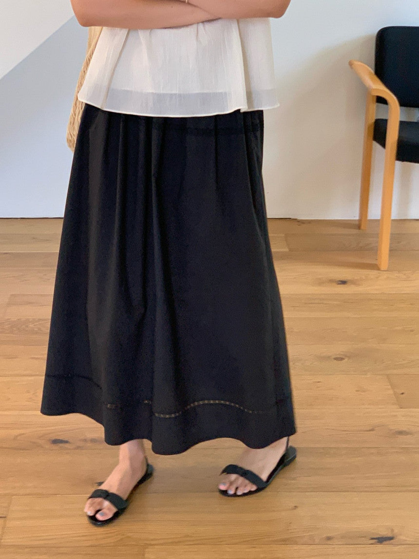 Pli lace full skirt-2col