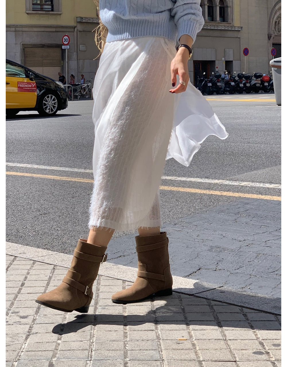 ivory-s即納 Breed layered skirt-2col